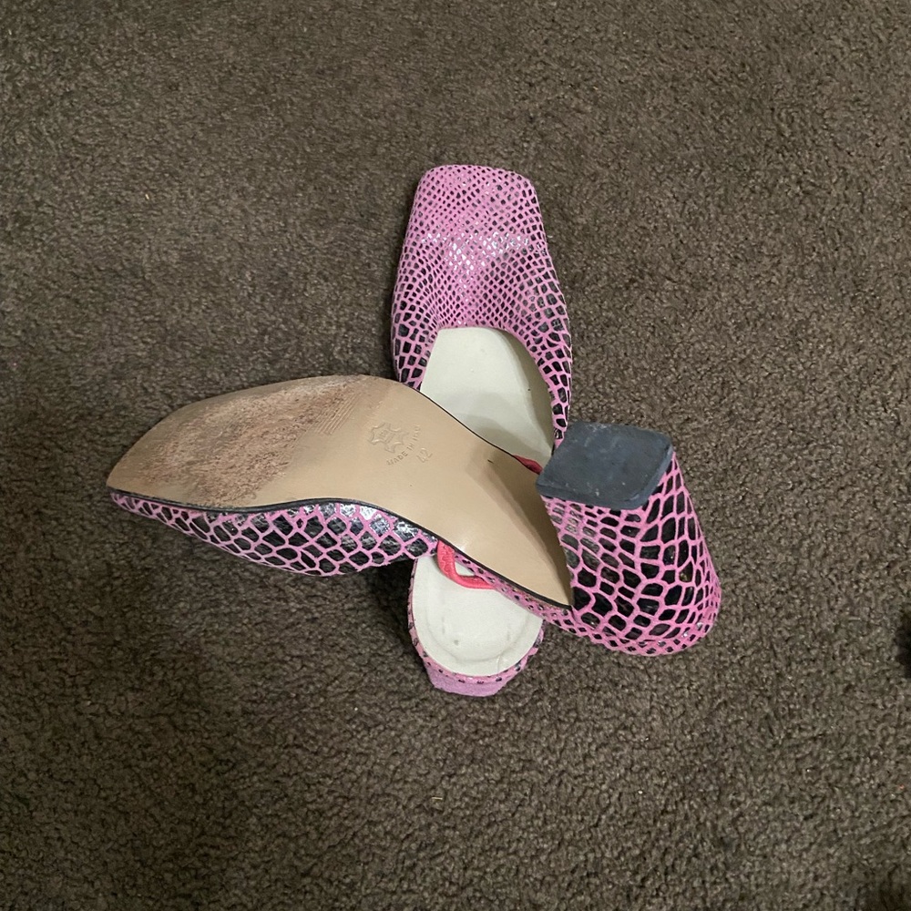 Special occasion square tip shoes.